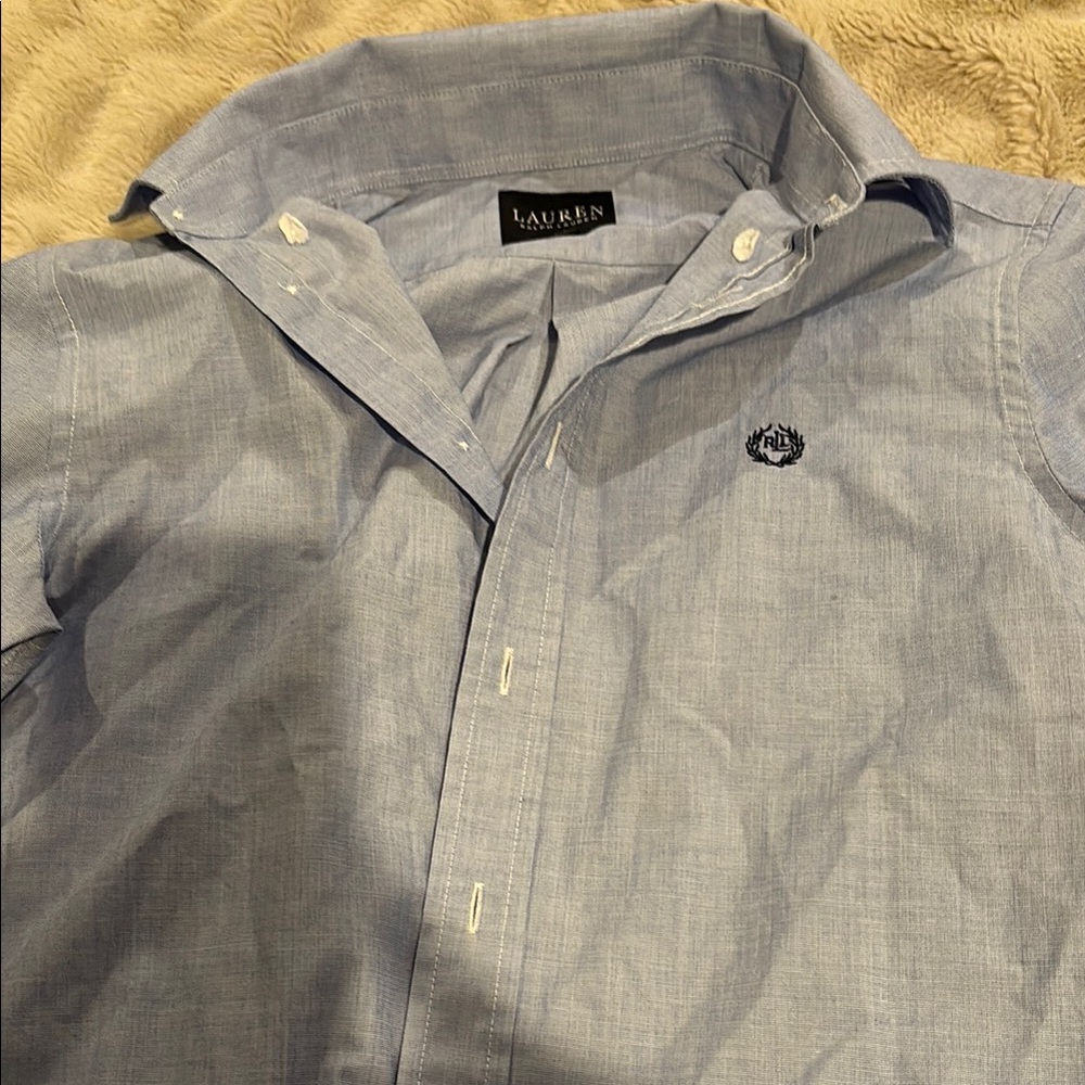 Lauren Ralph Lauren Blue Casual Button Down Shirt